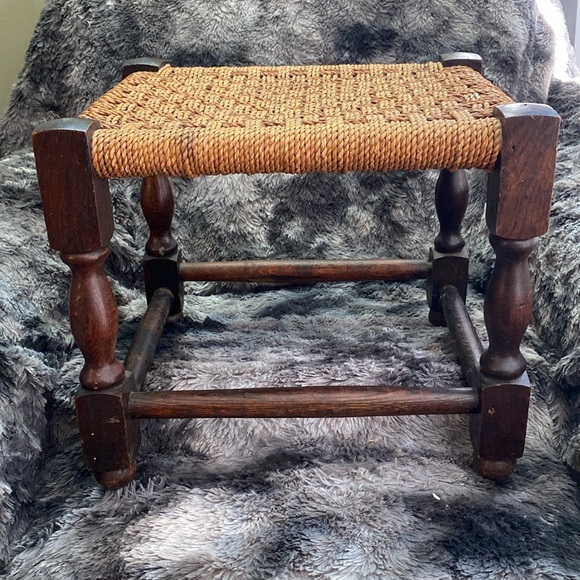 Handcrafted Woven Stool - Brown and Tan - Picture 14 of 16